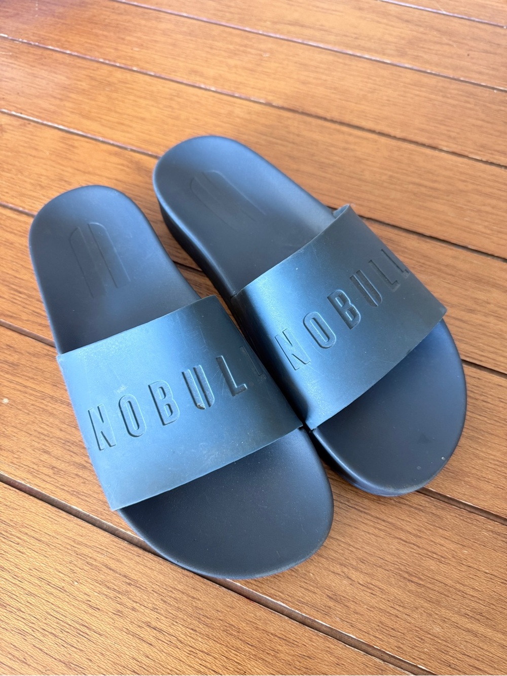 NOBULL Mens Slide Sandals Dark Grey Charcoal US 11‎ Workout Recovery Shoes